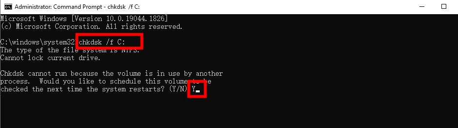 check-disk-errors-on-command-prompt-as-administrator