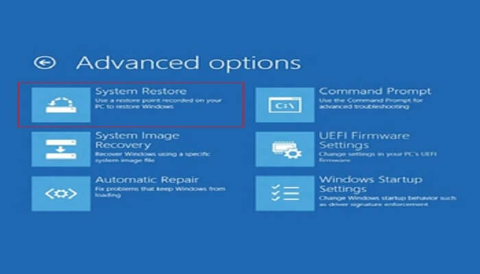 system restore in Windows