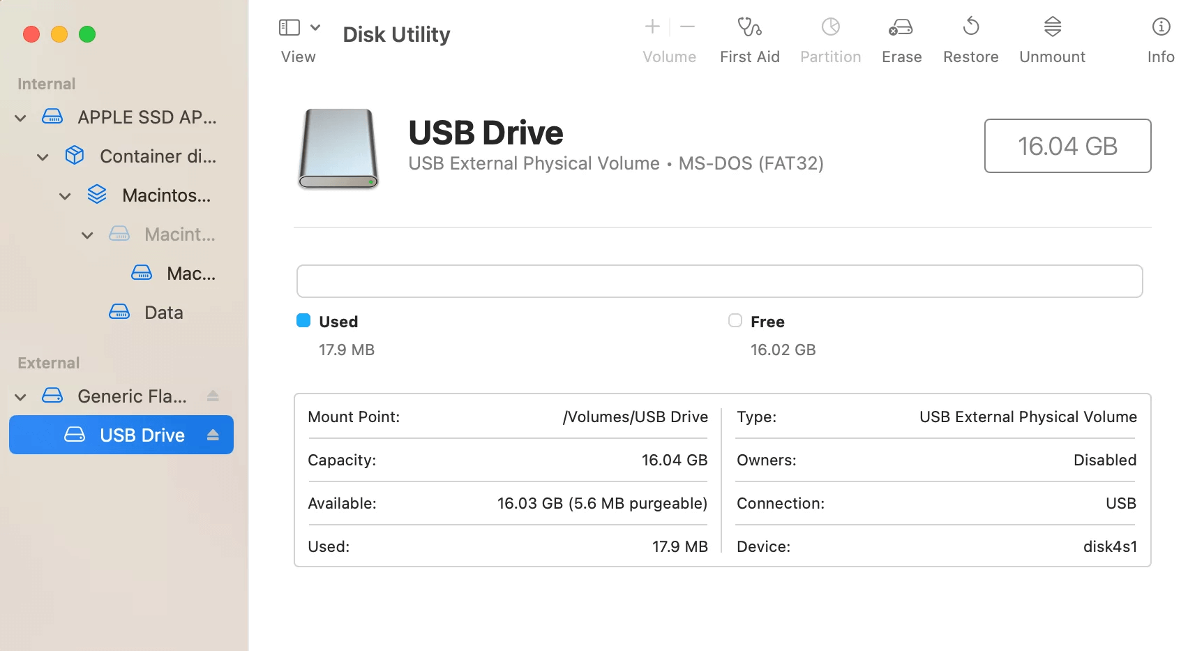 disk utility usb