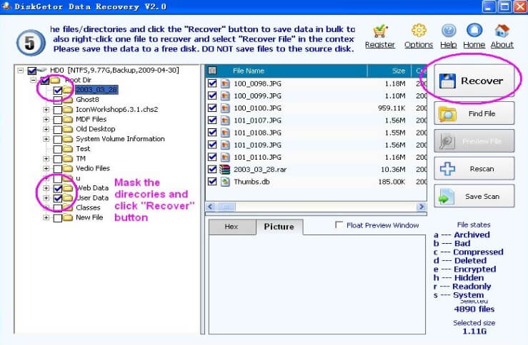 diskgetor data-recovery recovered files