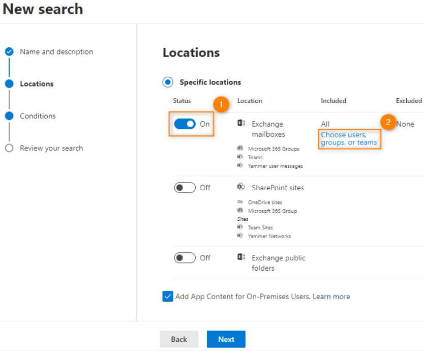 exchange online locations