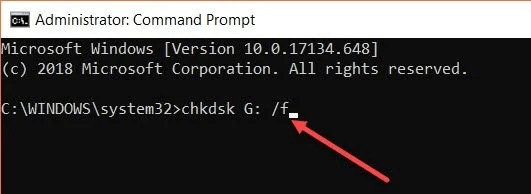 by utilizing chkdsk command
