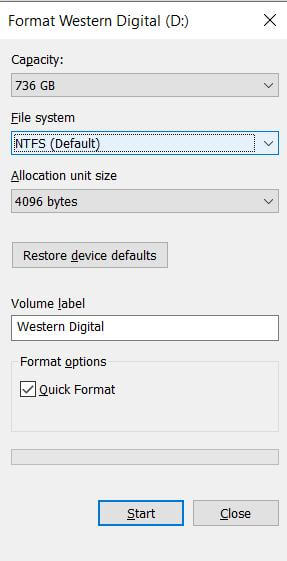 format drive