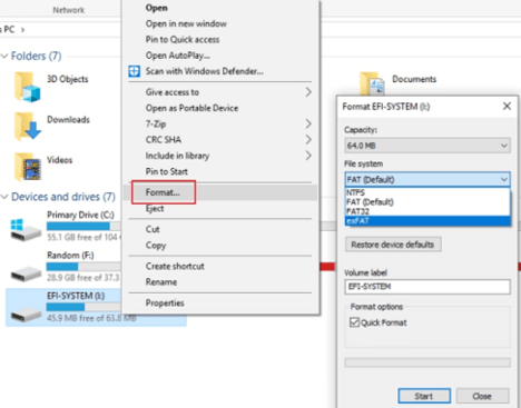 format sd card from computer