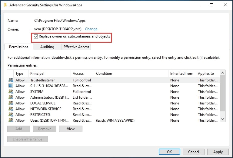 how-to-change-the-ownership-of-the-folder