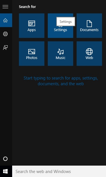 open the settings option
