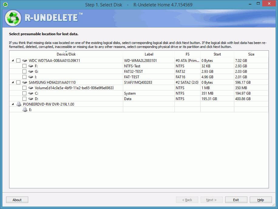 r-undelete home data recovery