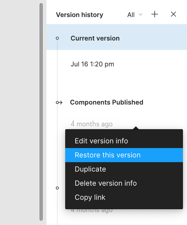 recover figma through version history