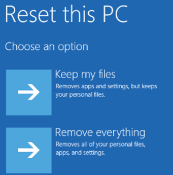 reset the pc