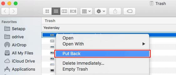 restore deleted mac files from trash option