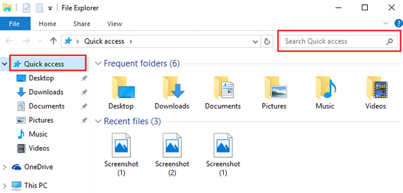 search files with quick access
