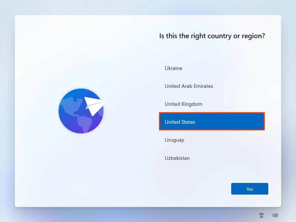 select a region