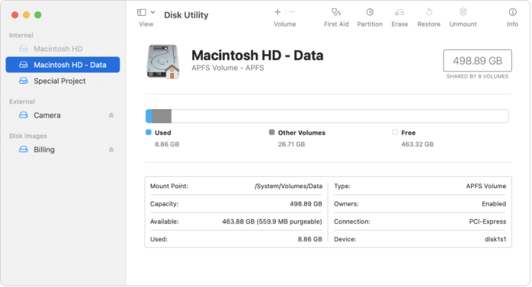 select the disk utility option