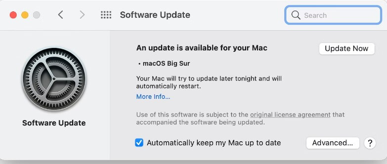 software update mac