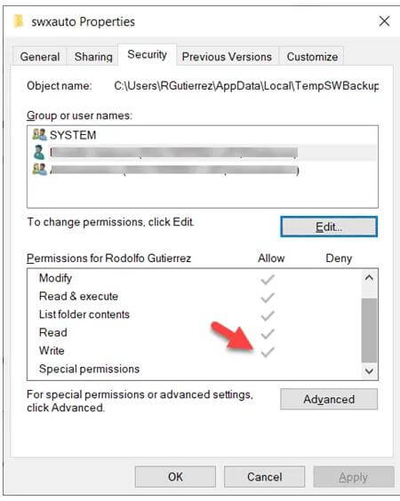 solidworks writing access