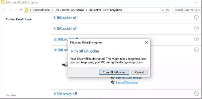 Turn Off BitLocker