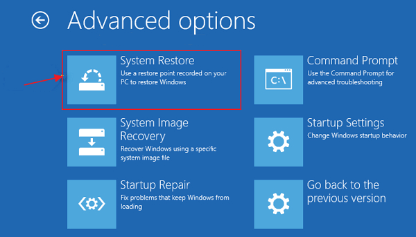 undo system restore on windows 10