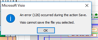 Visio cannot save the file