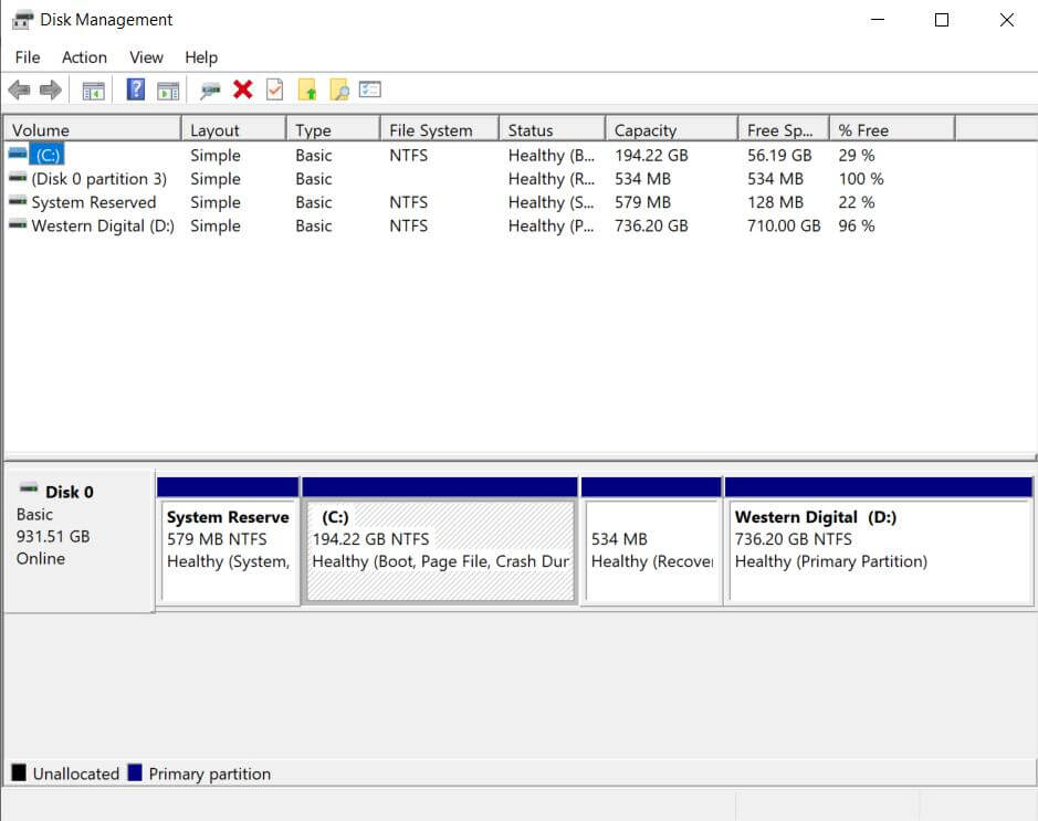 windows disk management