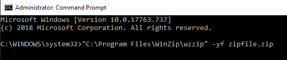 winzip command prompt