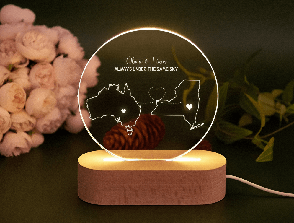 Custom Two Map Night Light