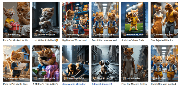 ai sad cat story on tiktok