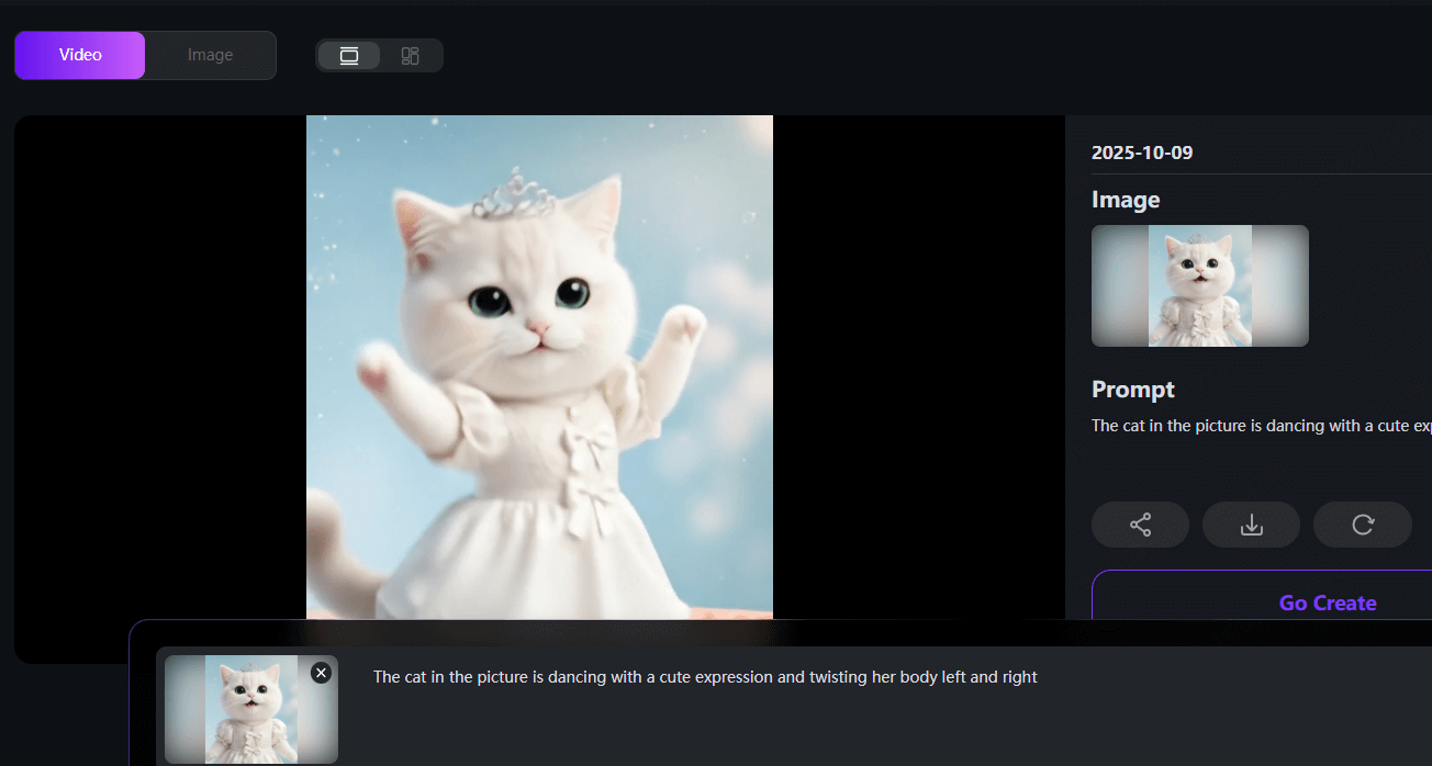dreamvid ai cat dance step3