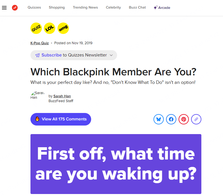 buzzfeed blackpink quiz