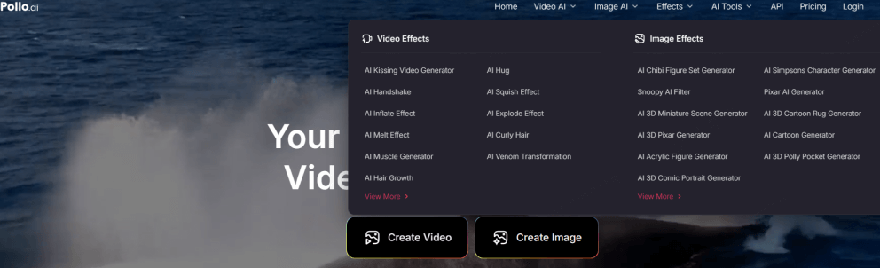 choose ai kissing video generator on pollo ai