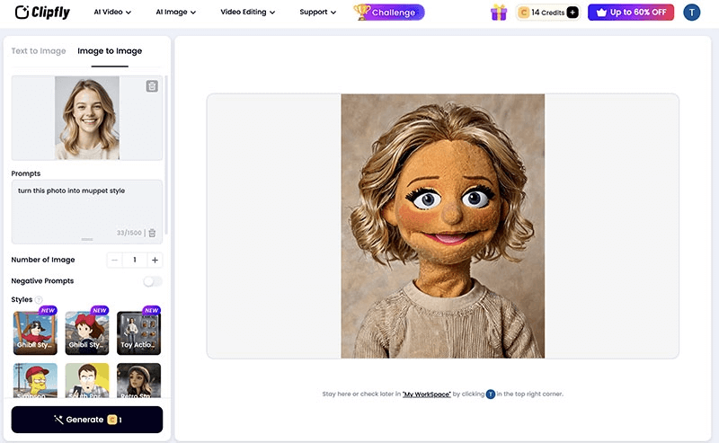 clipfly ai muppet generator