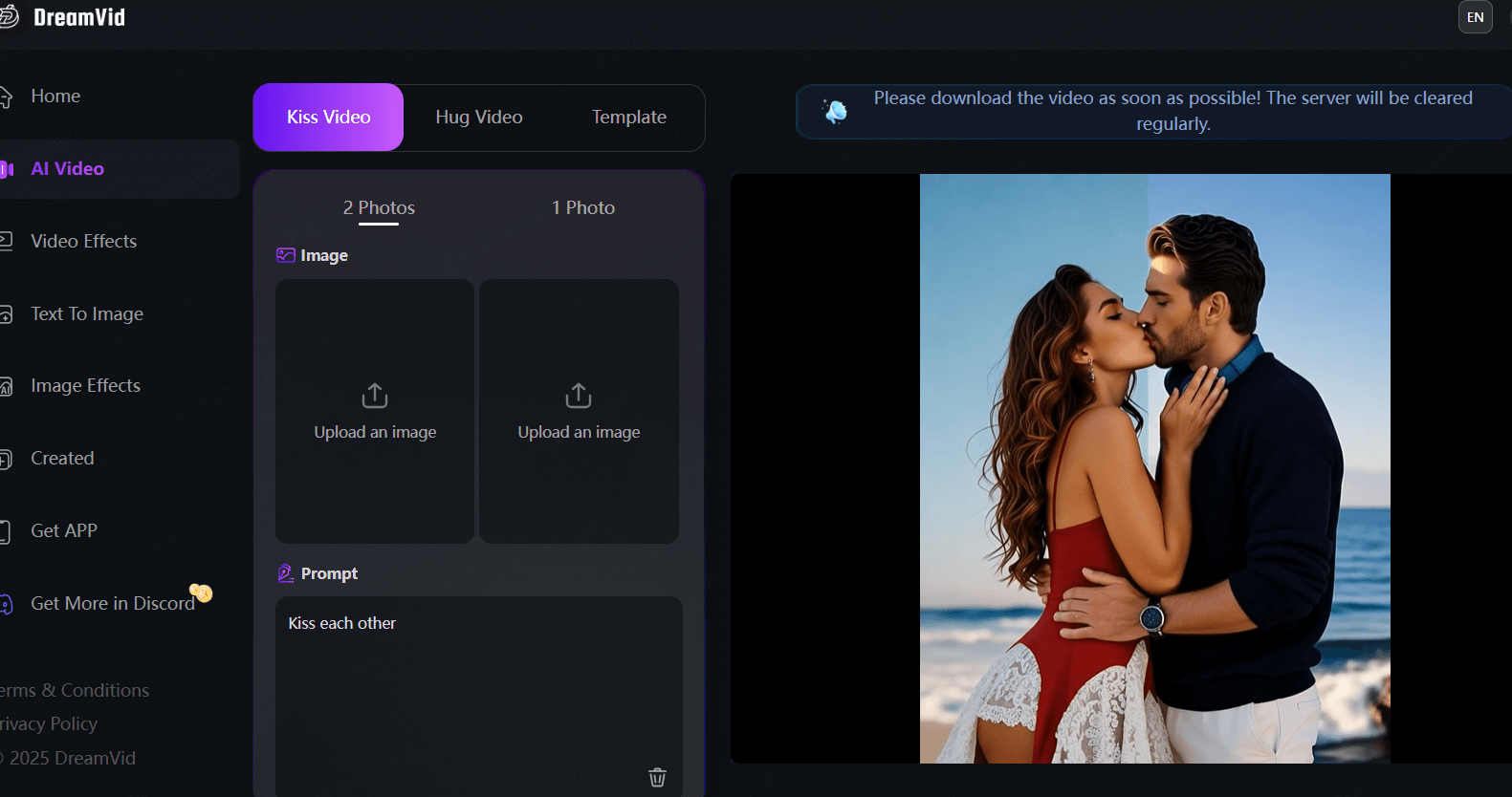 DreamVid AI Kiss