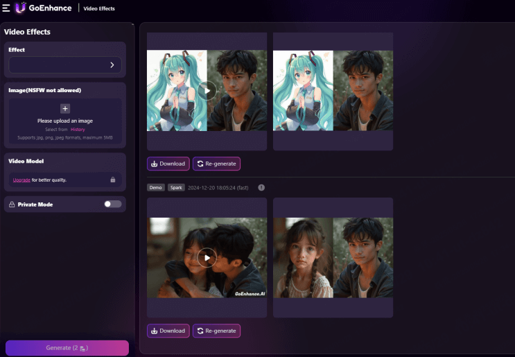 click generate
