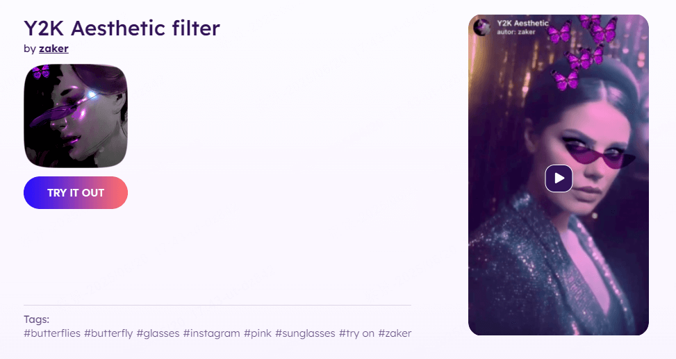 lenslist y2k filter