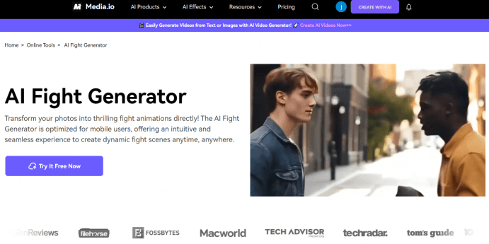 media.io ai fight generator