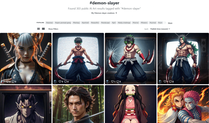 NightCafe Demon-Slayer AI Art Collection