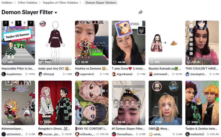 TikTok Demon Slayer AI Filter