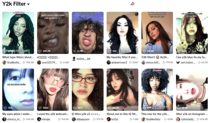tiktok y2k filter