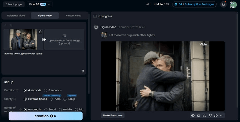 vidu ai hug video preview