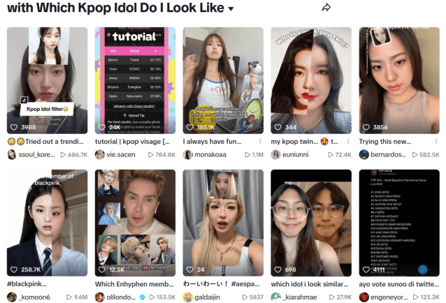 what kpop idol do i looke like filter on tiktok