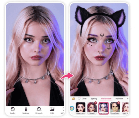 youcam makeup goth filter