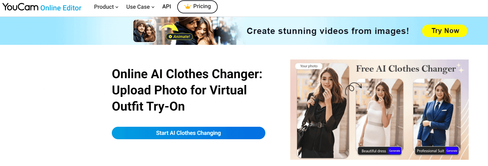 youcam online editor clothes changer ai