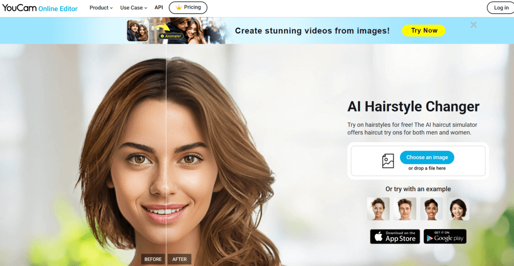 YouCam AI Hairstyle Generator