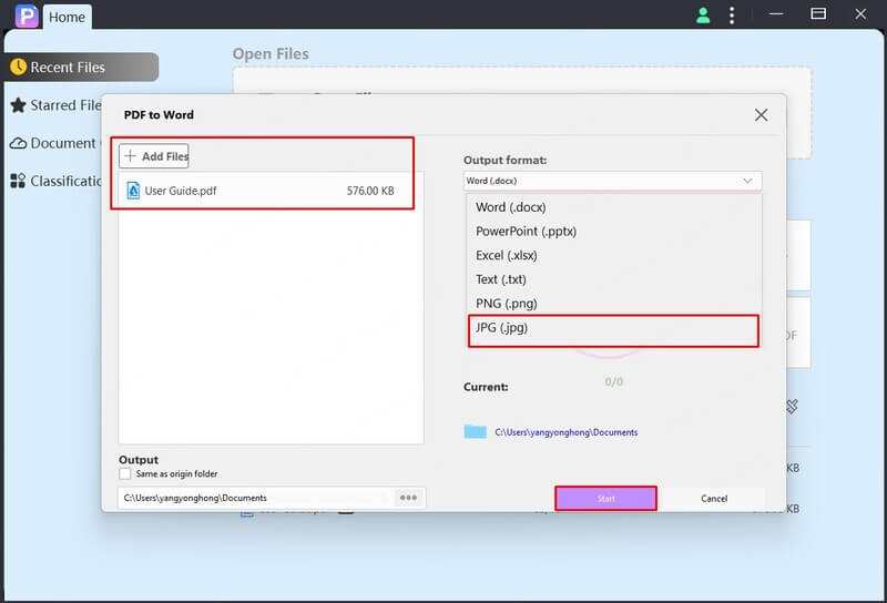 convert pdf to jepg