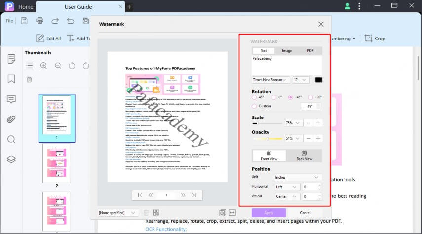 how to add watermark in word