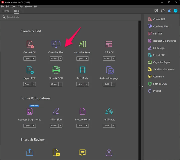 merge pdf file adobe acrobat