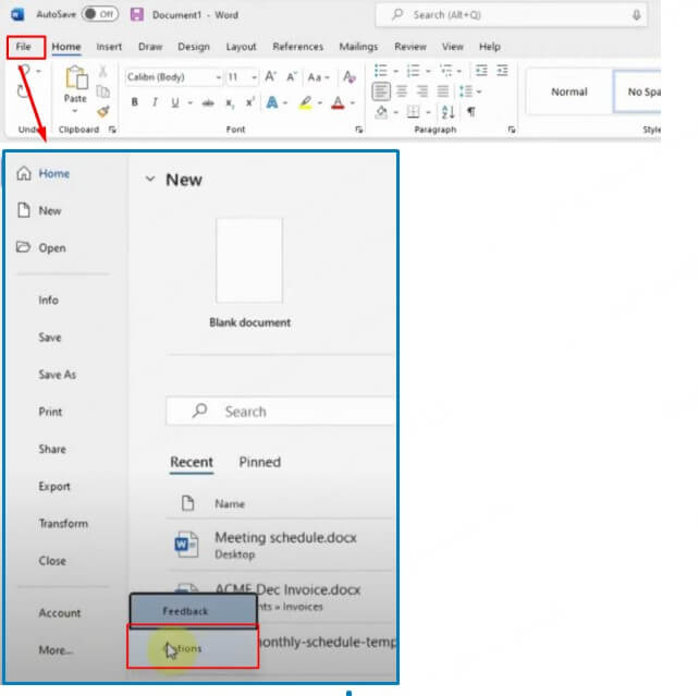how to insert checkbox in word-step1 