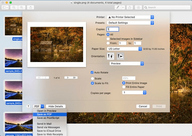 merge all jpgs to pdf via preview on mac