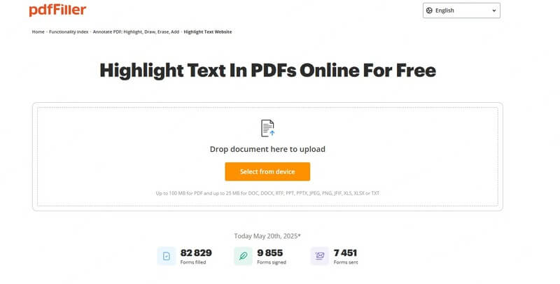 pdffiller highlight in pdf