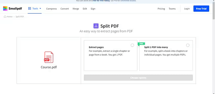 split pdf in smallpdf