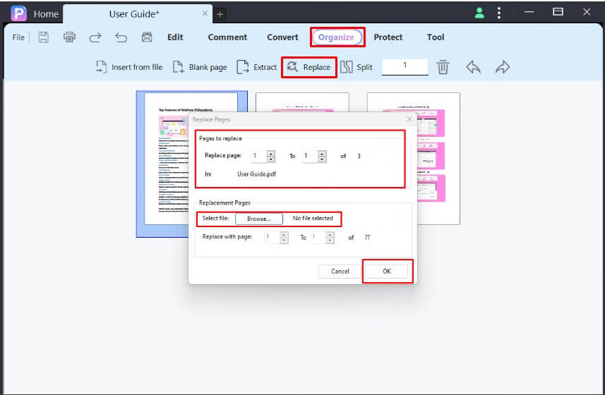 replace pdf